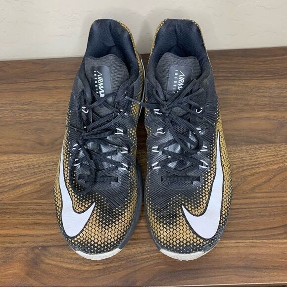 AIR MAX Infuriate Low Black White Metallic Gold - Picture 2 of 10